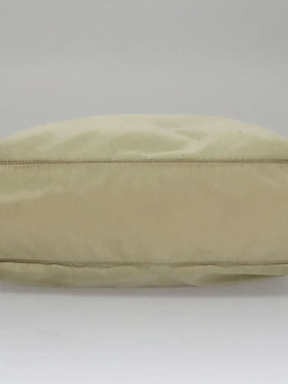 PRADA Hand Bag Nylon Beige Auth bs21346